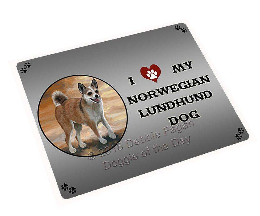 I Love My Norwegian Lundhund Dog Tempered Cutting Board