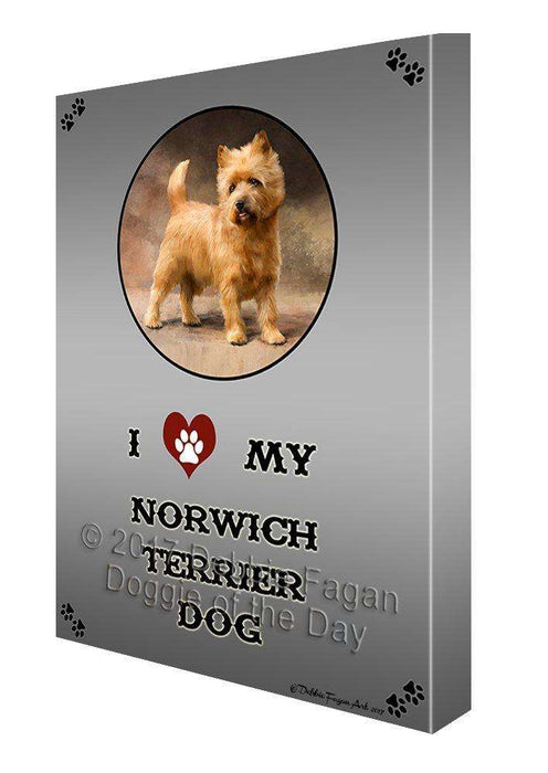 I Love My Norwich Terrier Dog Canvas Wall Art D191