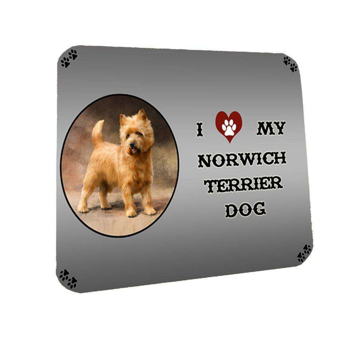 I Love My Norwich Terrier Dog Coasters Set of 4