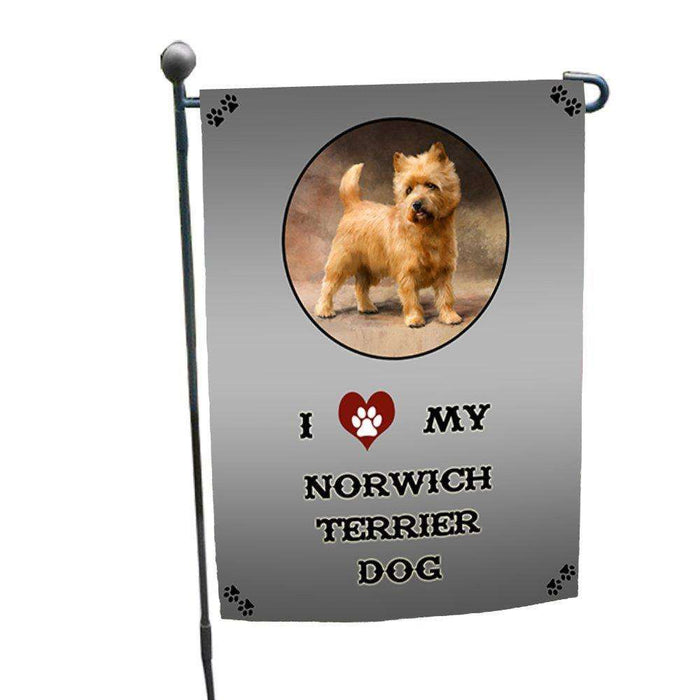 I Love My Norwich Terrier Dog Garden Flag