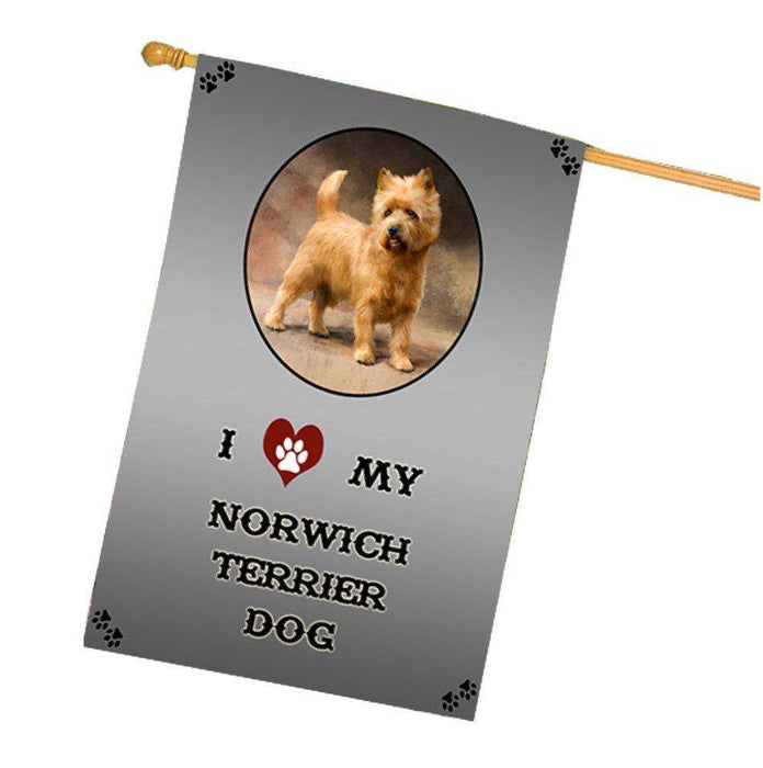 I Love My Norwich Terrier Dog House Flag