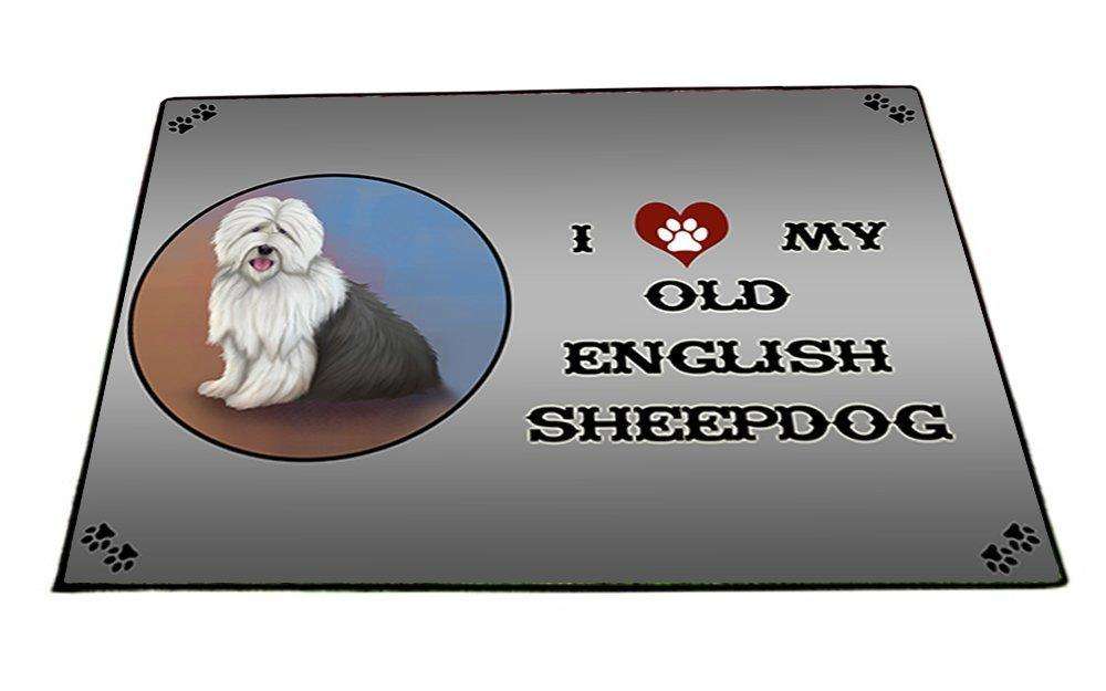 I Love My Old English Sheep Dog Indoor/Outdoor Floormat