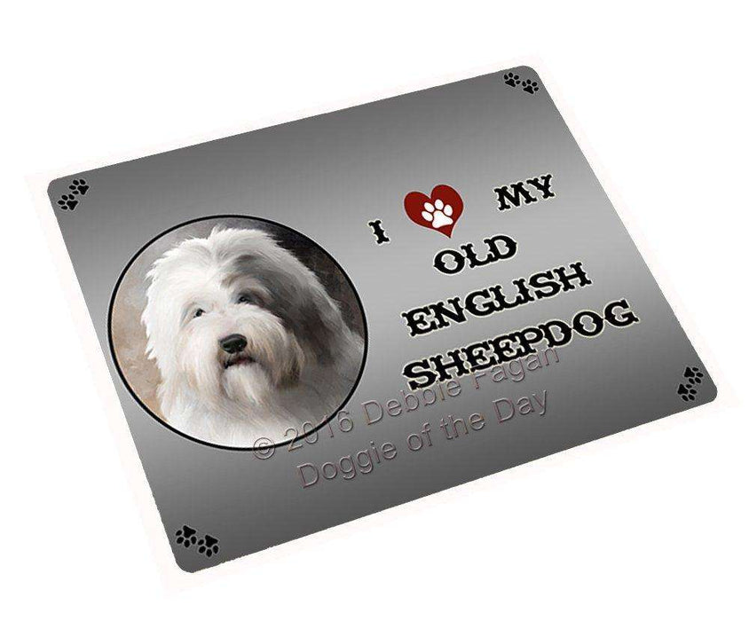 I Love My Old English Sheep Dog Large Refrigerator / Dishwasher Magnet