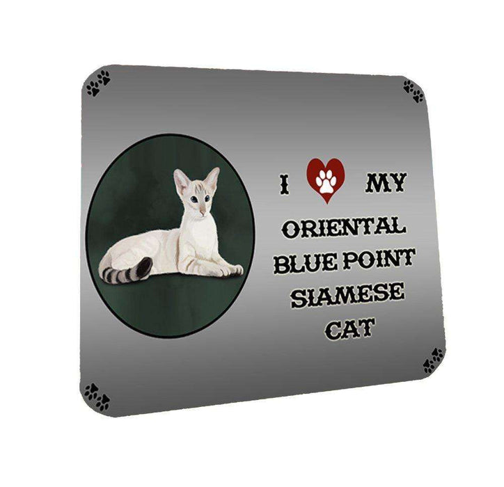 I Love My Oriental Blue Point Siamese Cat Coasters Set of 4
