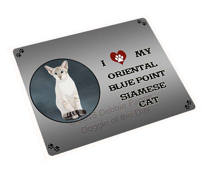 I Love My Oriental Blue Point Siamese Cat Tempered Cutting Board