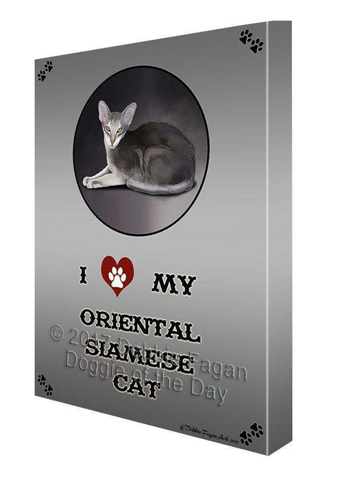 I Love My Oriental Siamese Cat Canvas Wall Art D198