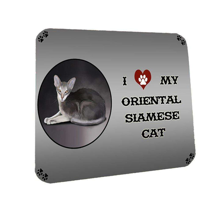I Love My Oriental Siamese Cat Coasters Set of 4