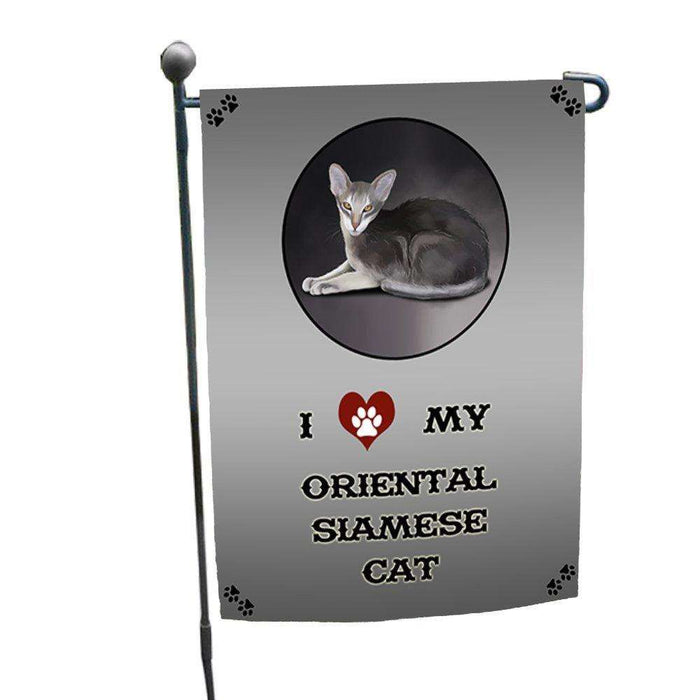 I Love My Oriental Siamese Cat Garden Flag
