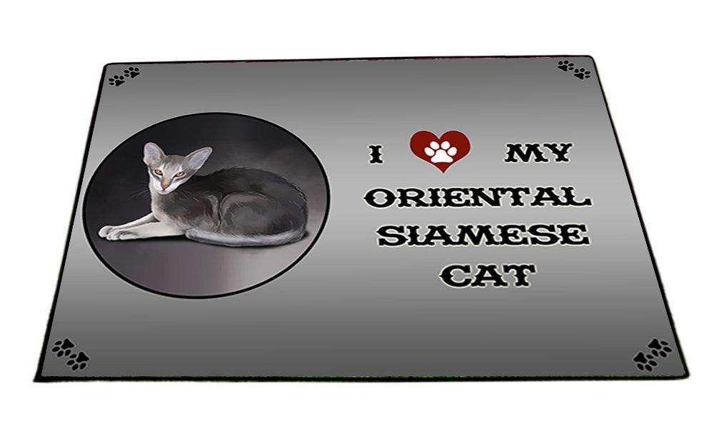 I Love My Oriental Siamese Cat Indoor/Outdoor Floormat