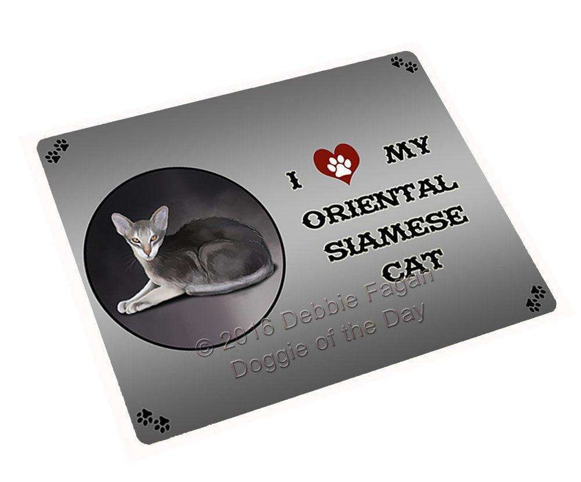 I Love My Oriental Siamese Cat Tempered Cutting Board
