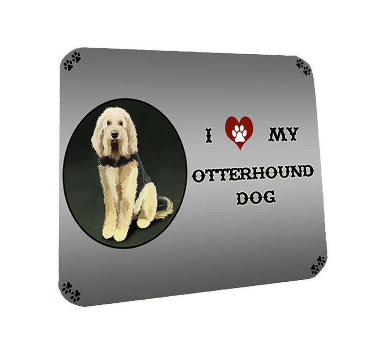 I Love My Otterhound Dog Coasters Set of 4