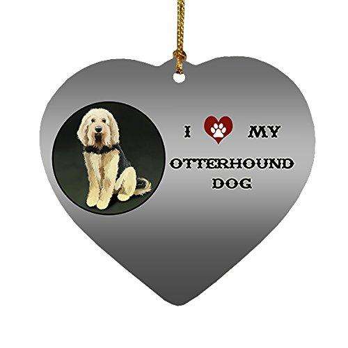 I Love My Otterhound Dog Heart Christmas Ornament