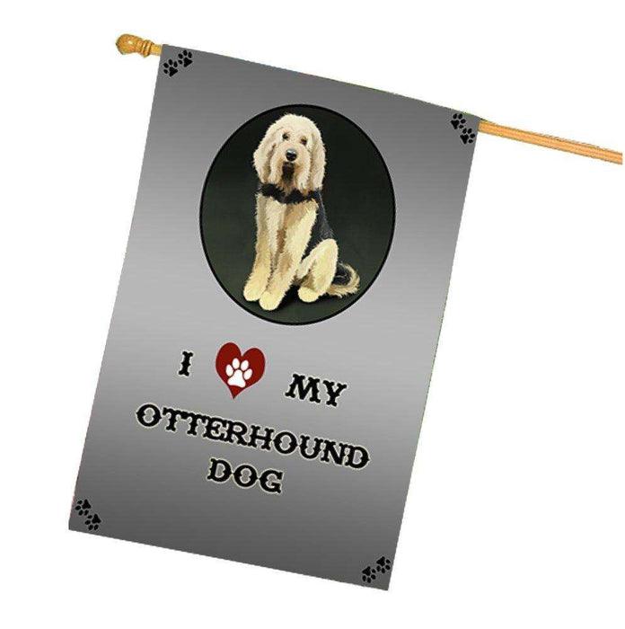 I Love My Otterhound Dog House Flag