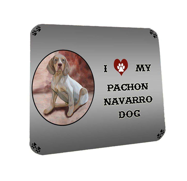 I Love My Pachon Navarro Dog Coasters Set of 4
