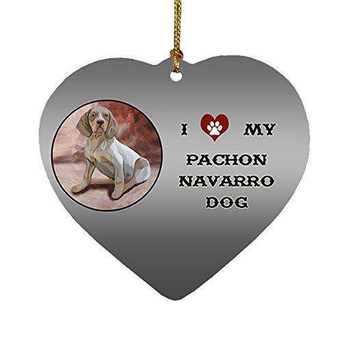 I Love My Pachon Navarro Dog Heart Christmas Ornament