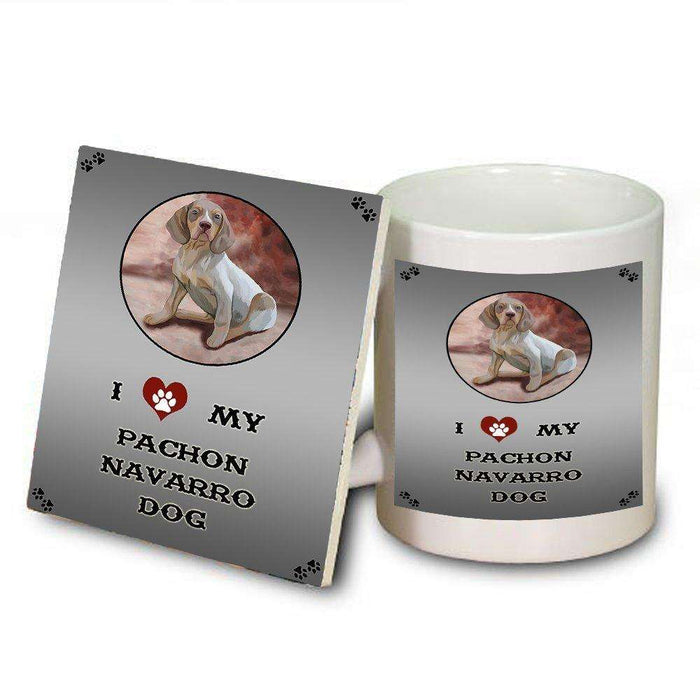 I Love My Pachon Navarro Dog Mug and Coaster Set