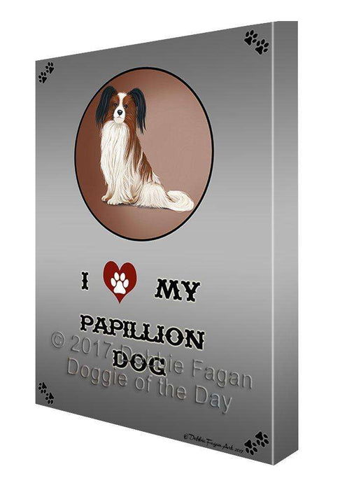 I Love My Papillion Dog Canvas Wall Art D201