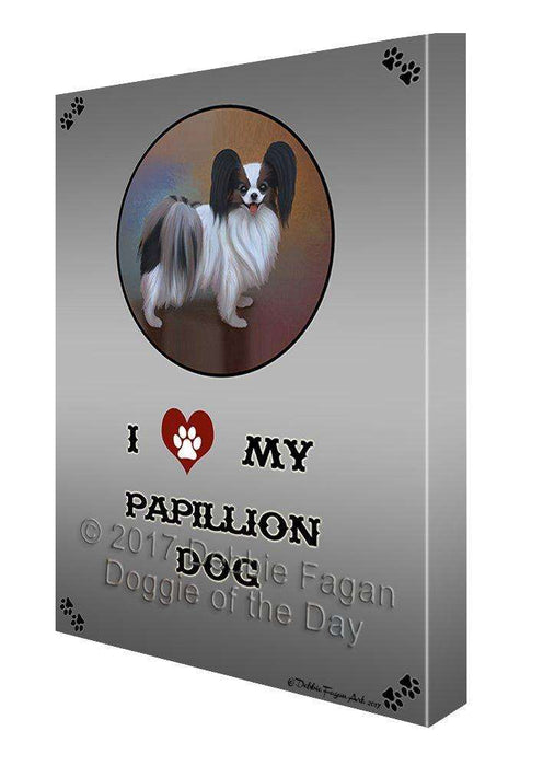 I Love My Papillion Dog Canvas Wall Art D202