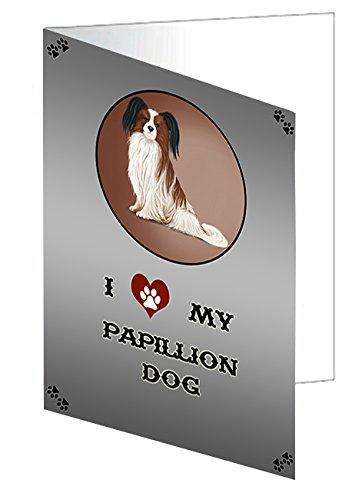I Love My Papillion Dog Handmade Artwork Assorted Pets Greeting Cards and Note Cards with Envelopes for All Occasions and Holiday Seasons