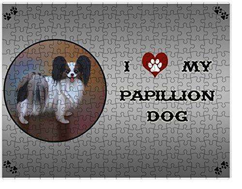 I Love My Papillion Dog Puzzle with Photo Tin