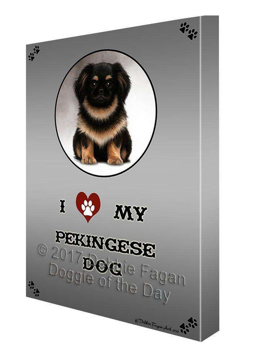 I Love My Pekingese Dog Canvas Wall Art D204