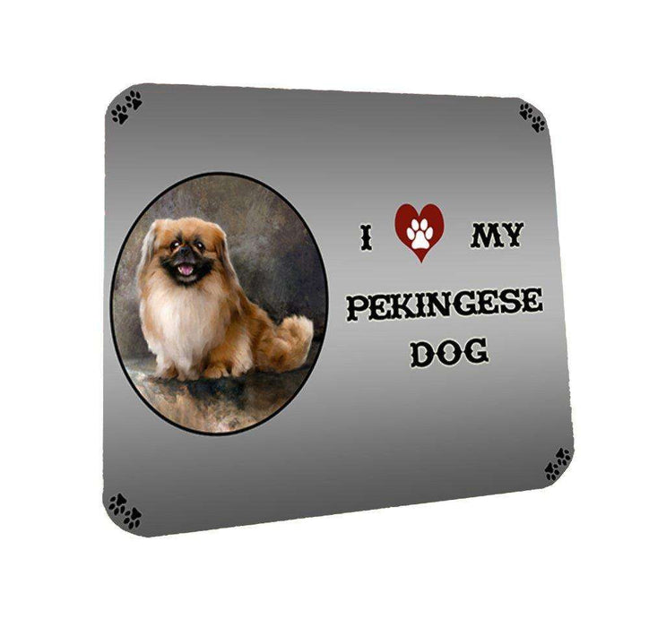 I Love My Pekingese Dog Coasters Set of 4