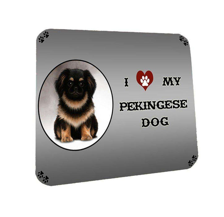 I Love My Pekingese Dog Coasters Set of 4