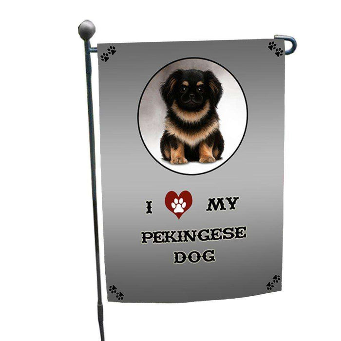 I Love My Pekingese Dog Garden Flag
