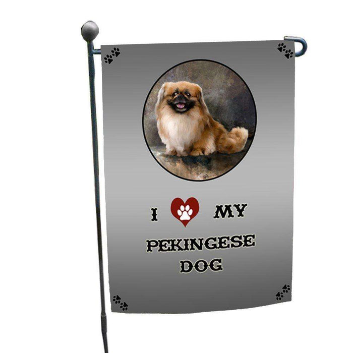 I Love My Pekingese Dog Garden Flag