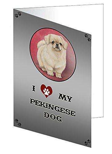 I Love My Pekingese Dog Handmade Artwork Assorted Pets Greeting Cards and Note Cards with Envelopes for All Occasions and Holiday Seasons