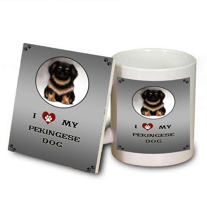 I Love My Pekingese Dog Mug and Coaster Set