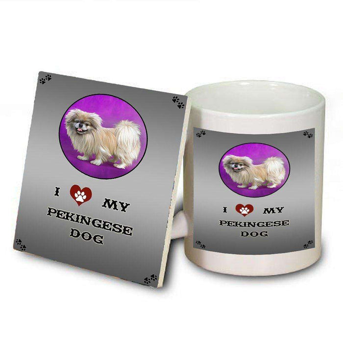 I Love My Pekingese Dog Mug and Coaster Set