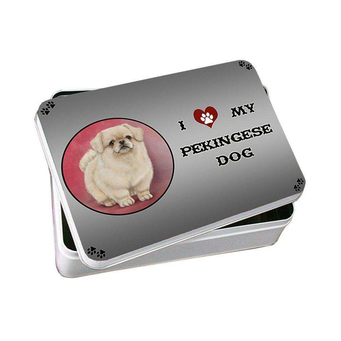 I Love My Pekingese Dog Photo Storage Tin