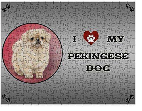 I Love My Pekingese Dog Puzzle with Photo Tin
