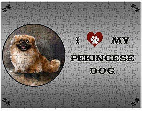 I Love My Pekingese Dog Puzzle with Photo Tin