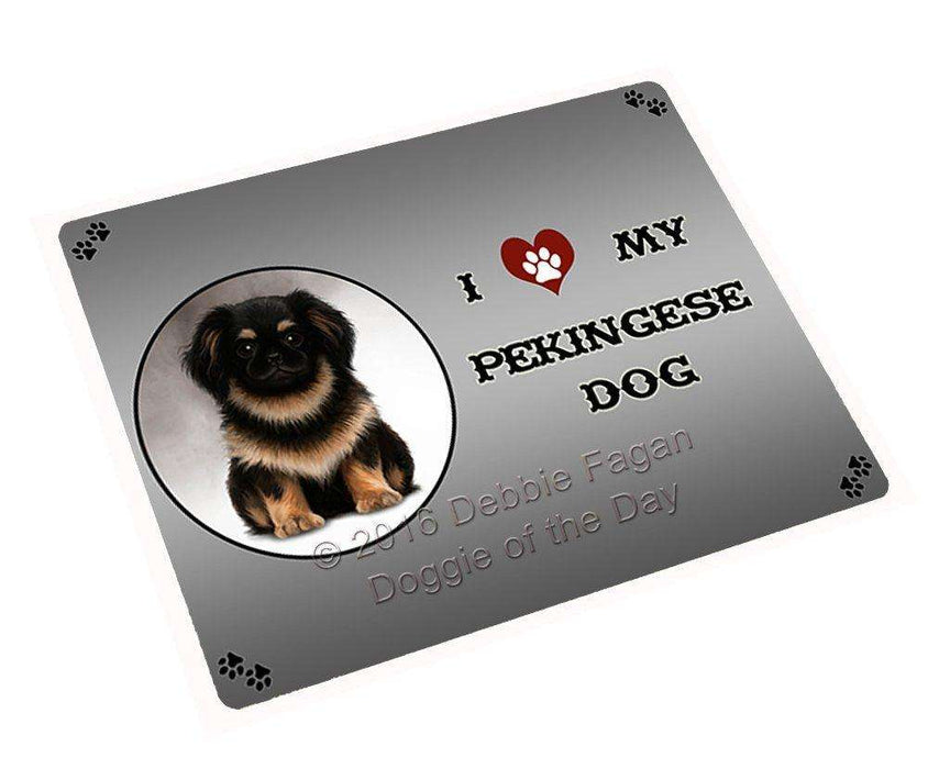 I Love My Pekingese Dog Tempered Cutting Board