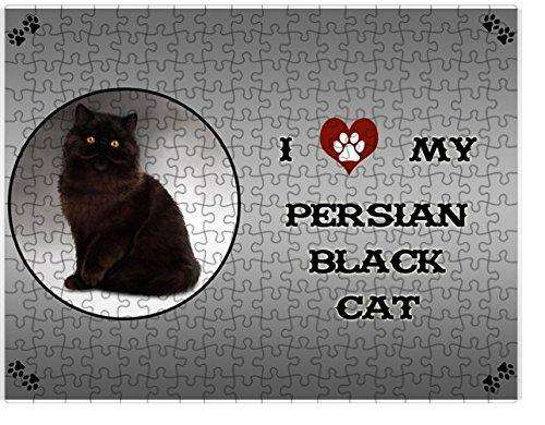 I Love My Persian Black Cat Puzzle with Photo Tin