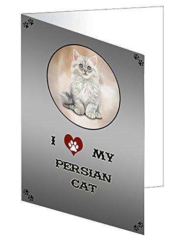 I Love My Persian Cat Handmade Artwork Assorted Pets Greeting Cards and Note Cards with Envelopes for All Occasions and Holiday Seasons