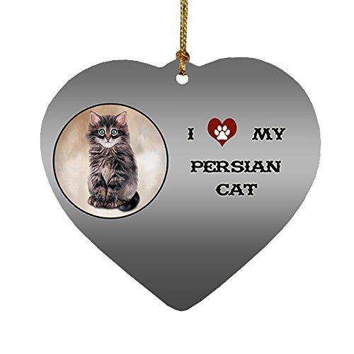 I Love My Persian Cat Heart Christmas Ornament