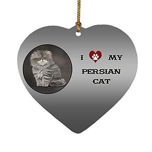 I Love My Persian Cat Heart Christmas Ornament