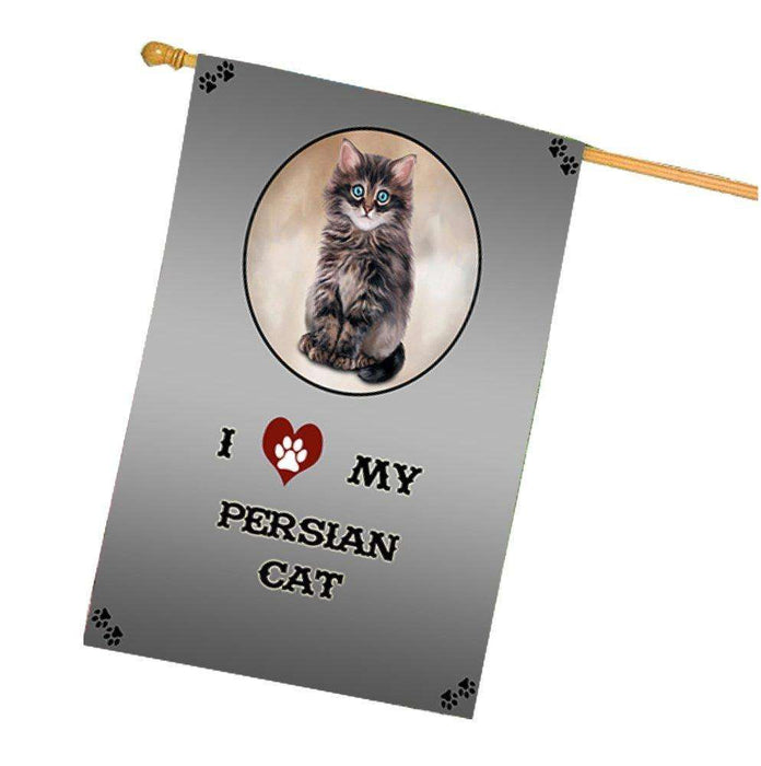 I Love My Persian Cat House Flag