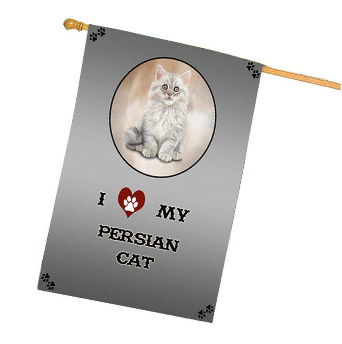 I Love My Persian Cat House Flag