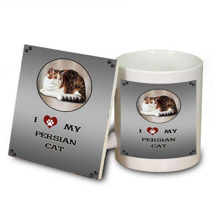 I Love My Persian Cat Mug and Coaster Set