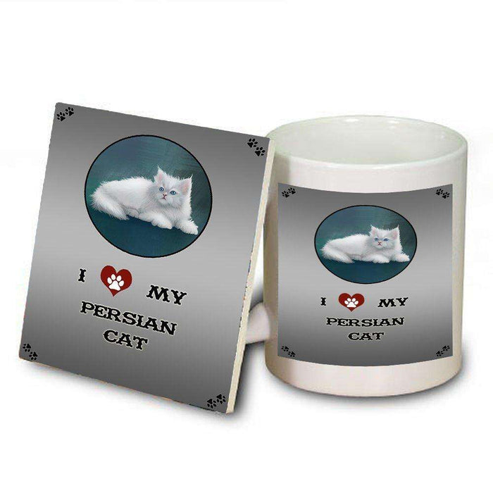 I Love My Persian Cat Mug and Coaster Set