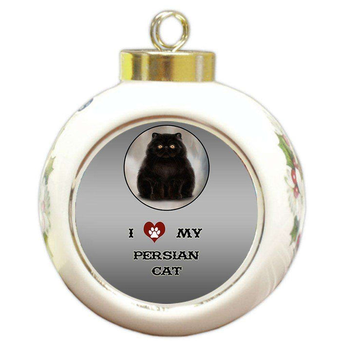 I Love My Persian Cat Round Ball Christmas Ornament