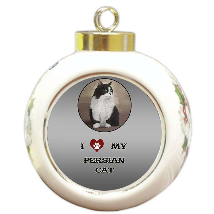 I Love My Persian Cat Round Ball Christmas Ornament