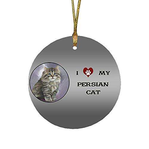 I Love My Persian Cat Round Christmas Ornament
