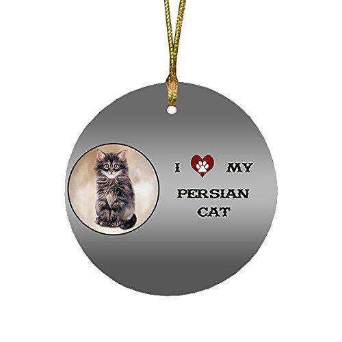 I Love My Persian Cat Round Christmas Ornament