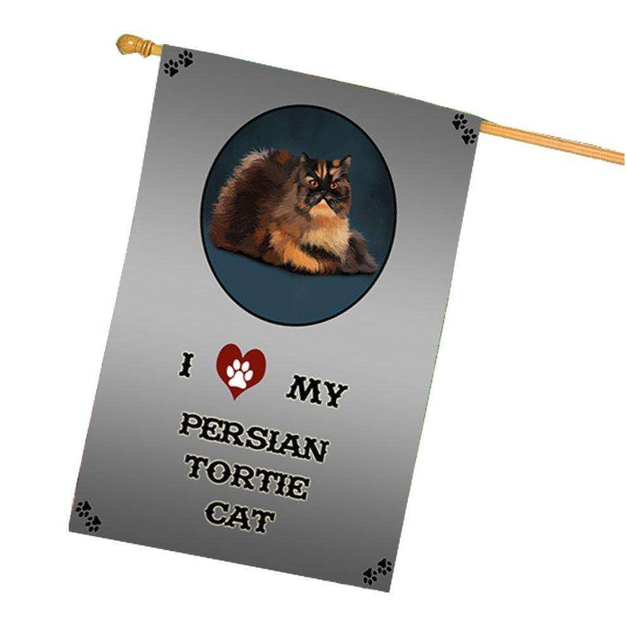 I Love My Persian Tortie Cat House Flag