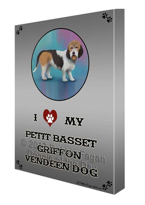 I Love My Petit Basset Griffon Vendeen Dog Canvas Wall Art D223